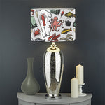 Fishing Equipment Pattern Print Drum Lamp Shade