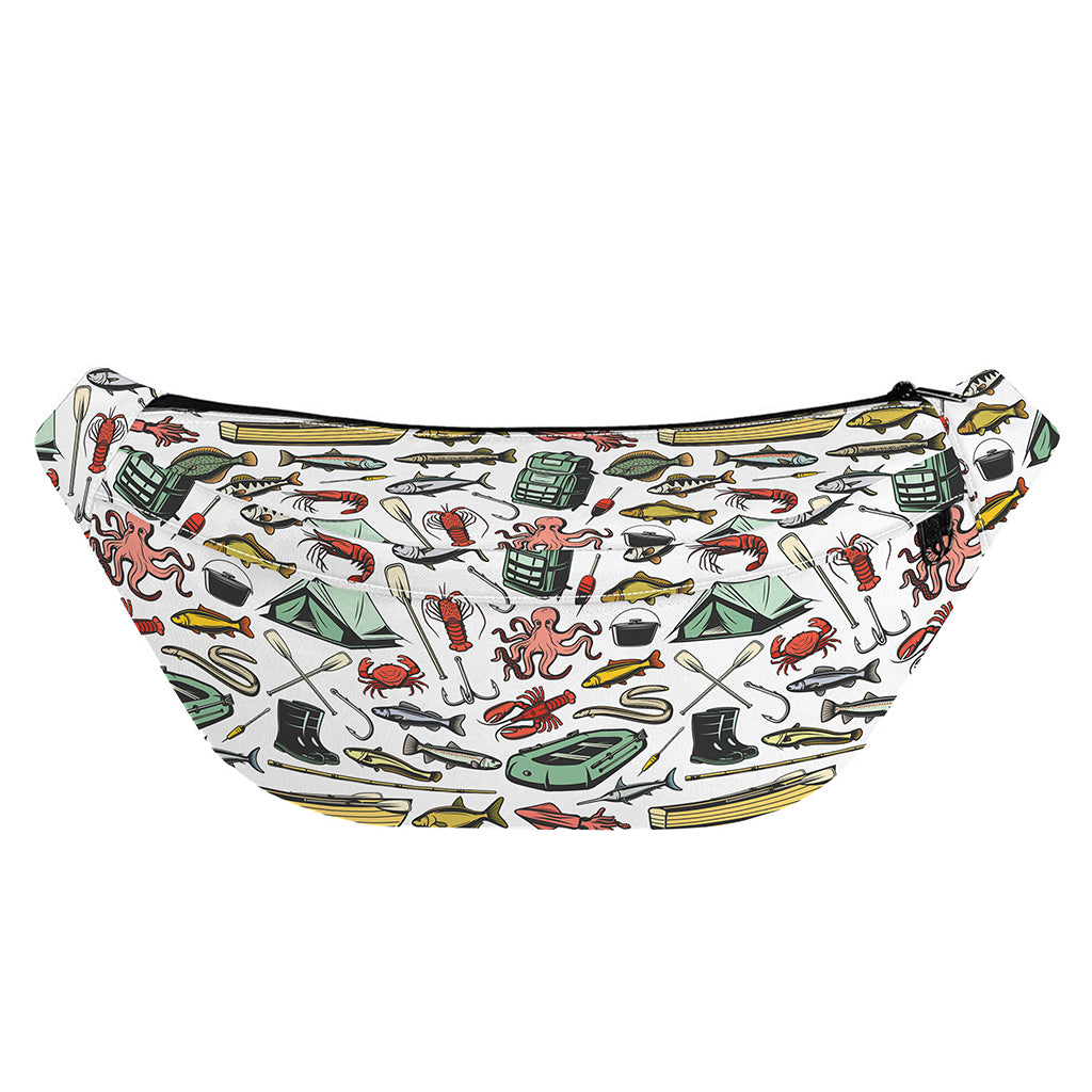 Fishing Equipment Pattern Print Fanny Pack