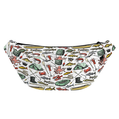 Fishing Equipment Pattern Print Fanny Pack