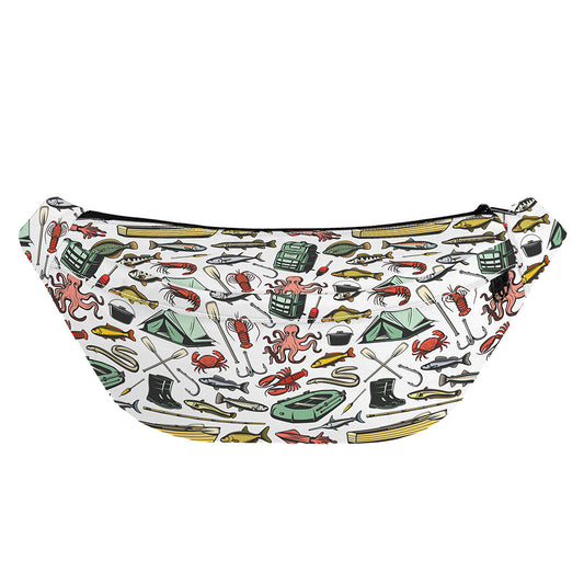 Fishing Equipment Pattern Print Fanny Pack