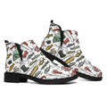 Fishing Equipment Pattern Print Flat Ankle Boots