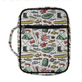 Fishing Equipment Pattern Print Front Pocket Bible Bag