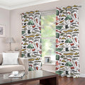 Fishing Equipment Pattern Print Grommet Curtains