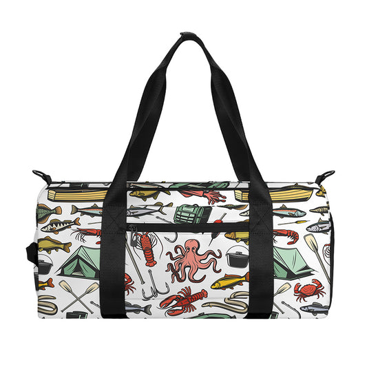 Fishing Equipment Pattern Print Gym Bag