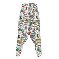 Fishing Equipment Pattern Print Hammer Pants