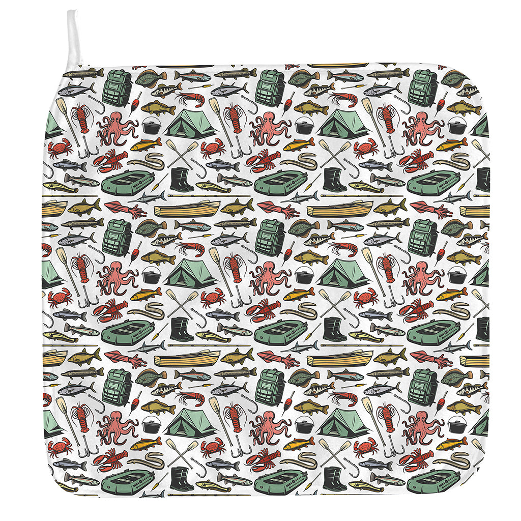 Fishing Equipment Pattern Print Hand Towel