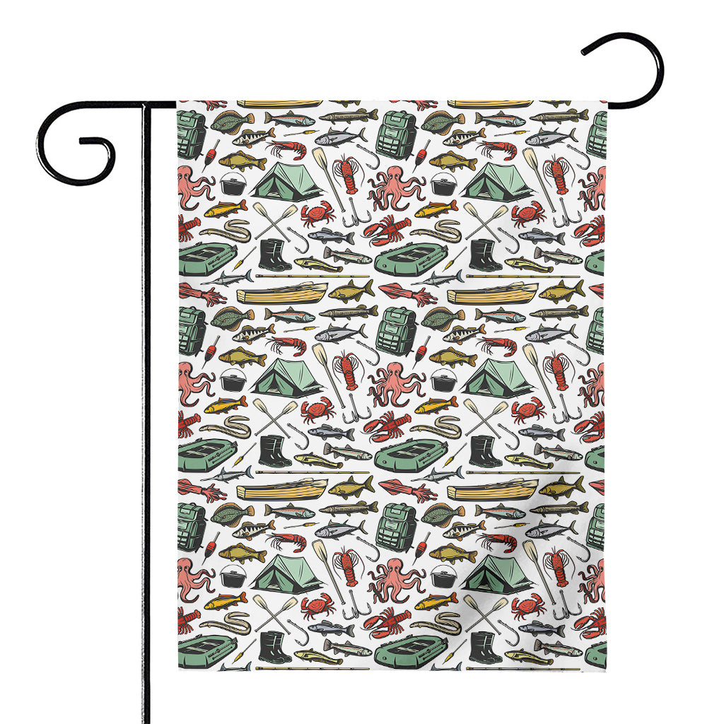 Fishing Equipment Pattern Print House Flag