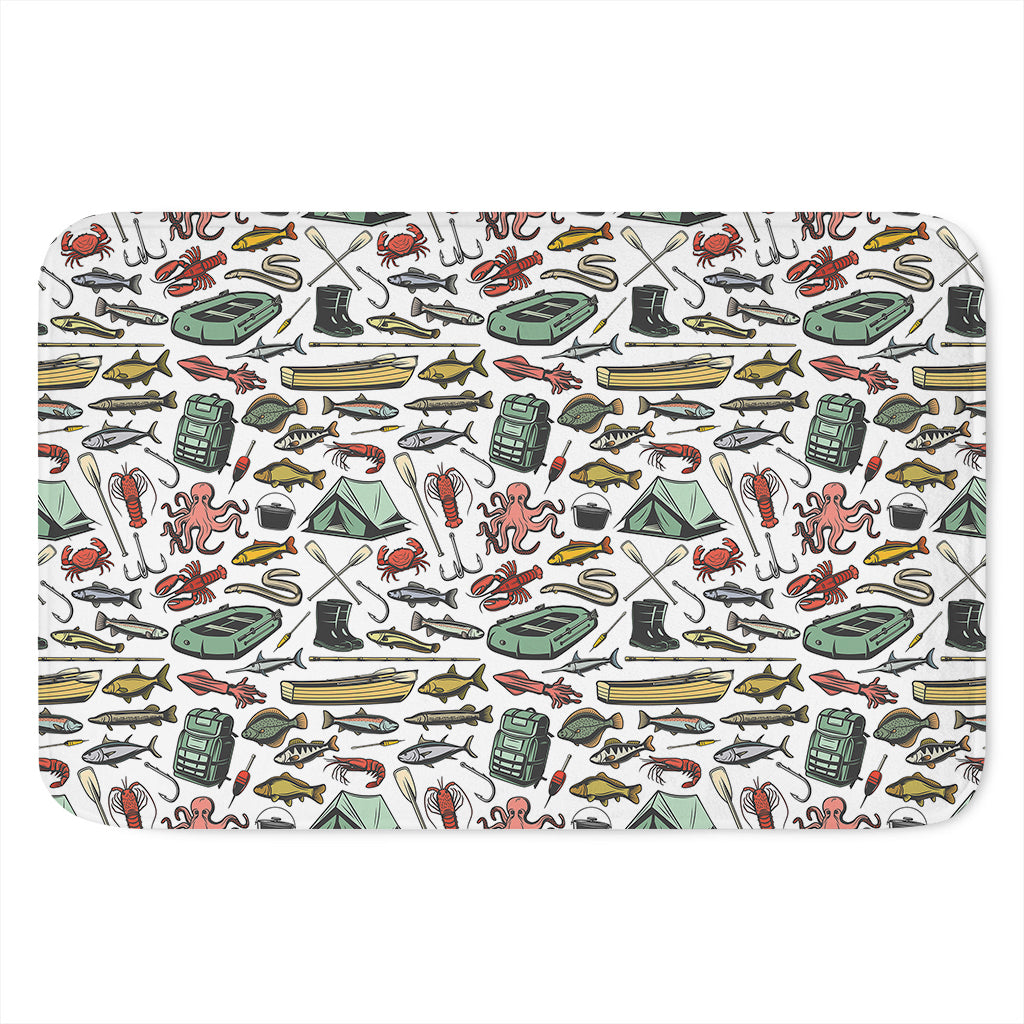 Fishing Equipment Pattern Print Indoor Door Mat