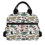 Fishing Equipment Pattern Print Insulated Lunch Bag