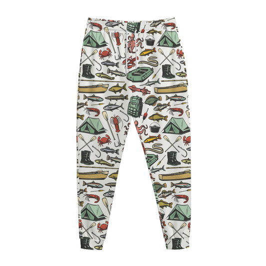 Fishing Equipment Pattern Print Jogger Pants