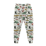 Fishing Equipment Pattern Print Jogger Pants
