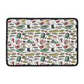 Fishing Equipment Pattern Print Kitchen Mat
