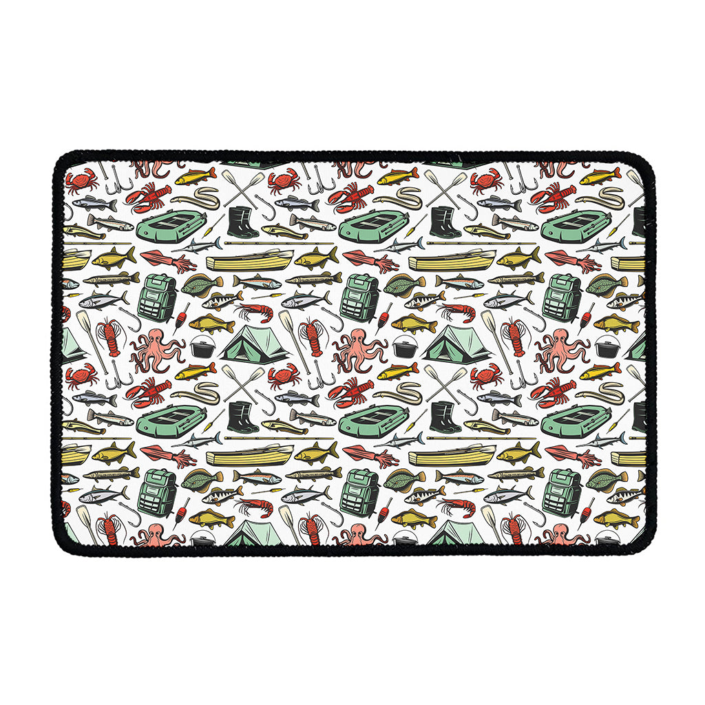 Fishing Equipment Pattern Print Kitchen Mat