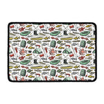 Fishing Equipment Pattern Print Kitchen Mat