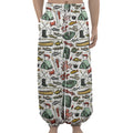 Fishing Equipment Pattern Print Lantern Pants