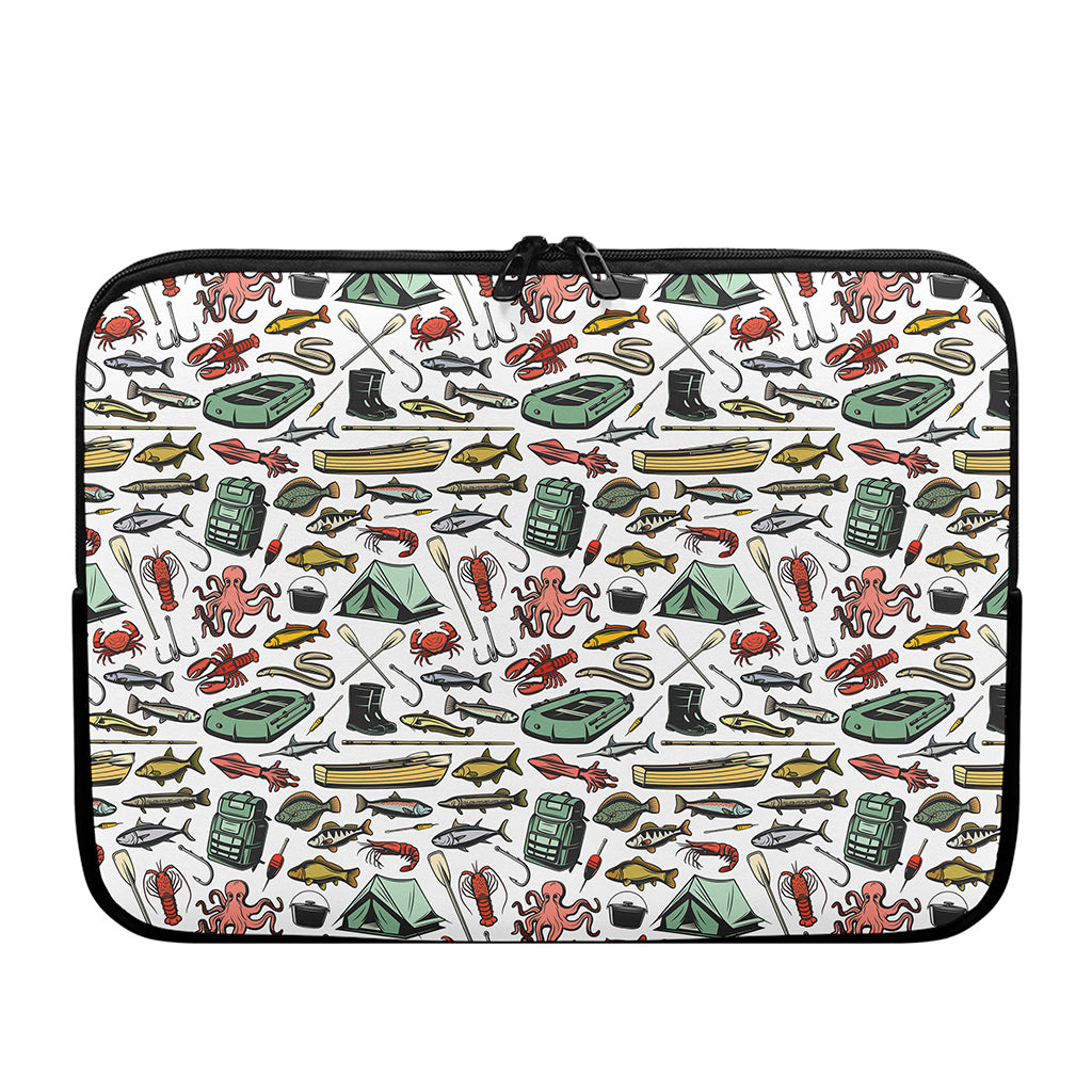 Fishing Equipment Pattern Print Laptop Sleeve