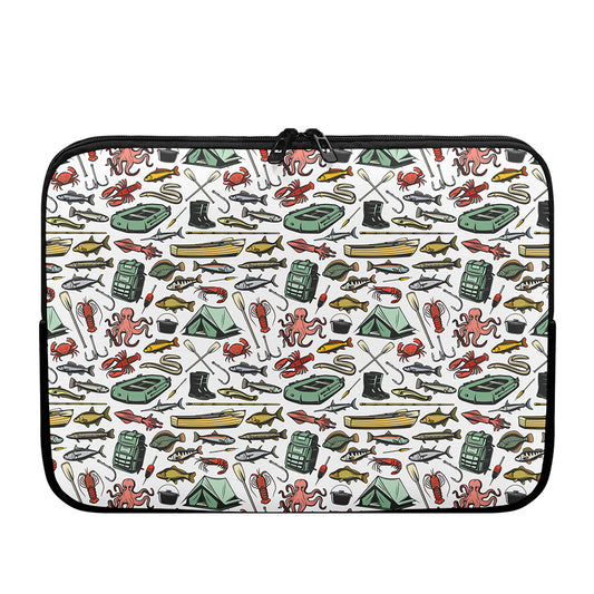 Fishing Equipment Pattern Print Laptop Sleeve