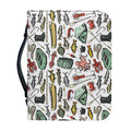 Fishing Equipment Pattern Print Leather Bible Cover