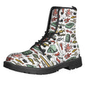 Fishing Equipment Pattern Print Lace-Up Boots