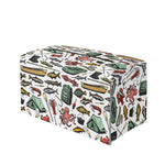 Fishing Equipment Pattern Print Leather Tissue Box Cover