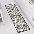 Fishing Equipment Pattern Print Long Kitchen Mat