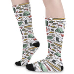 Fishing Equipment Pattern Print Long Socks