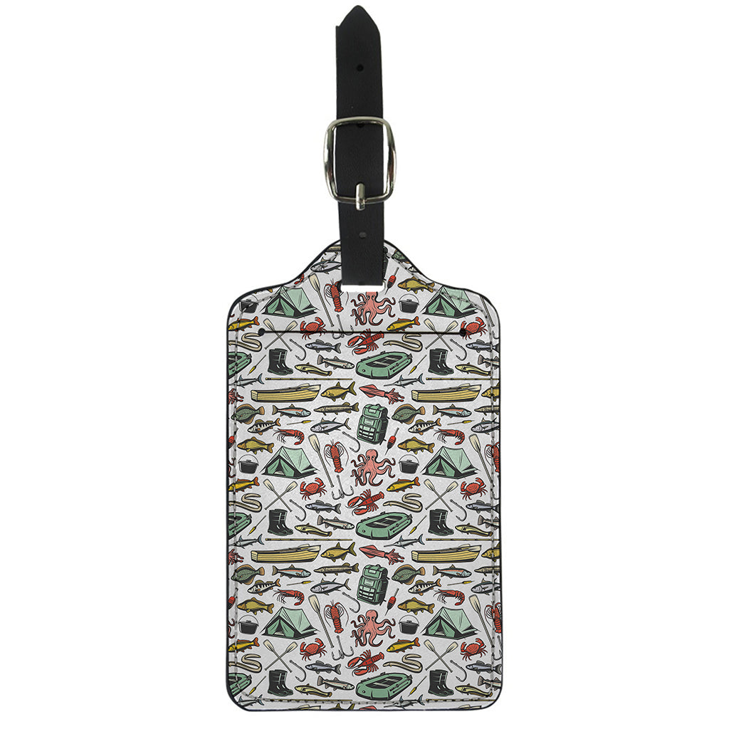 Fishing Equipment Pattern Print Luggage Tag