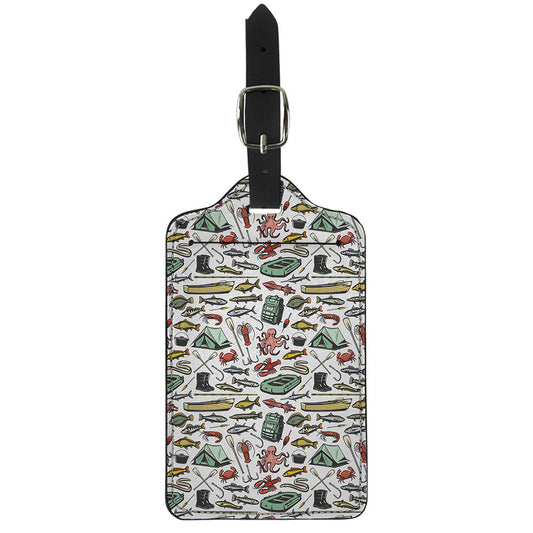 Fishing Equipment Pattern Print Luggage Tag