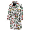 Fishing Equipment Pattern Print Men's Bathrobe