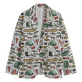 Fishing Equipment Pattern Print Men's Blazer