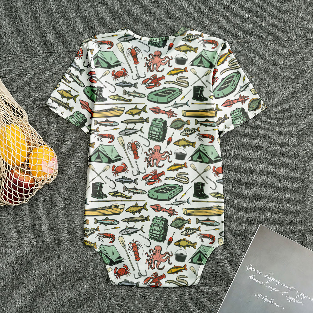 Fishing Equipment Pattern Print Men's Bodysuit