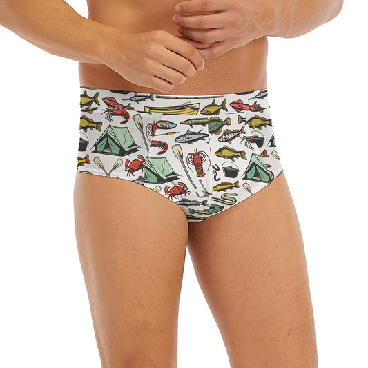 Fishing Equipment Pattern Print Men's Briefs