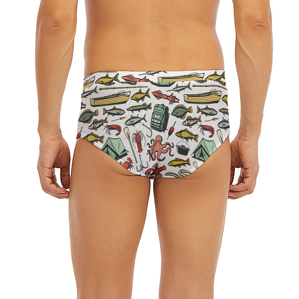 Fishing Equipment Pattern Print Men's Briefs