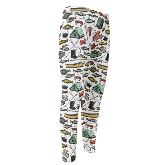 Fishing Equipment Pattern Print Men's Compression Pants