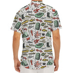 Fishing Equipment Pattern Print Men's Deep V-Neck Shirt
