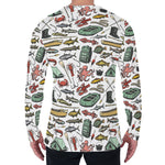 Fishing Equipment Pattern Print Men's Long Sleeve T-Shirt