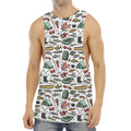 Fishing Equipment Pattern Print Men's Muscle Tank Top