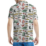 Fishing Equipment Pattern Print Men's Polo Shirt