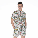 Fishing Equipment Pattern Print Men's Rompers
