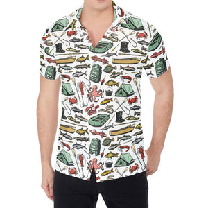 Fishing Equipment Pattern Print Men's Shirt