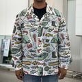 Fishing Equipment Pattern Print Men's Shirt Jacket