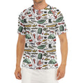 Fishing Equipment Pattern Print Men's Short Sleeve Rash Guard
