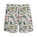 Fishing Equipment Pattern Print Men's Athletic Shorts