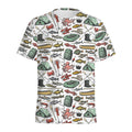 Fishing Equipment Pattern Print Men's Athletic T-Shirt