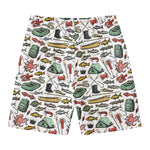 Fishing Equipment Pattern Print Men's Swim Trunks