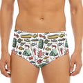 Fishing Equipment Pattern Print Men's Triangle Swim Briefs