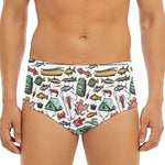 Fishing Equipment Pattern Print Men's Triangle Swim Briefs