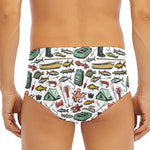 Fishing Equipment Pattern Print Men's Triangle Swim Briefs