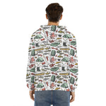 Fishing Equipment Pattern Print Men's Velvet Pullover Hoodie