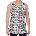 Fishing Equipment Pattern Print Men's Velvet Tank Top